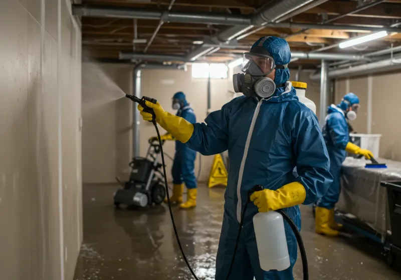 Basement Sanitization and Antimicrobial Treatment process in Spiro, OK