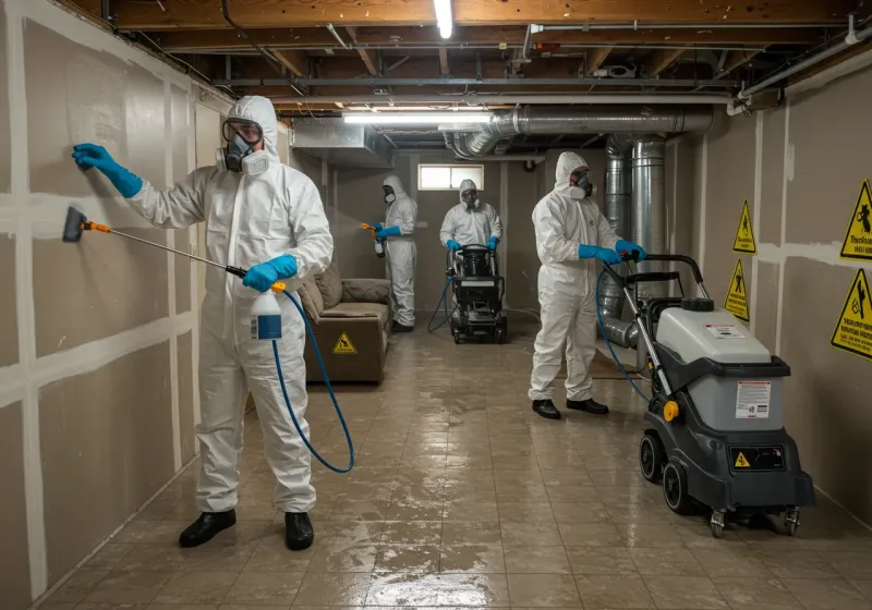 Basement Moisture Removal and Structural Drying process in Spiro, OK